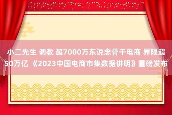 小二先生 调教 超7000万东说念骨干电商 界限超50万亿 《2023中国电商市集数据讲明》重磅发布