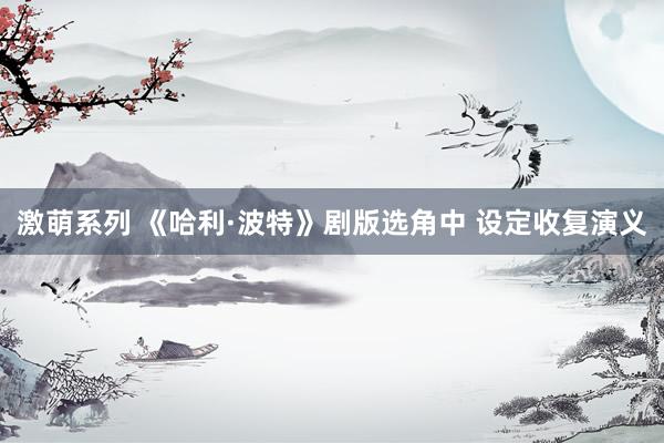 激萌系列 《哈利·波特》剧版选角中 设定收复演义