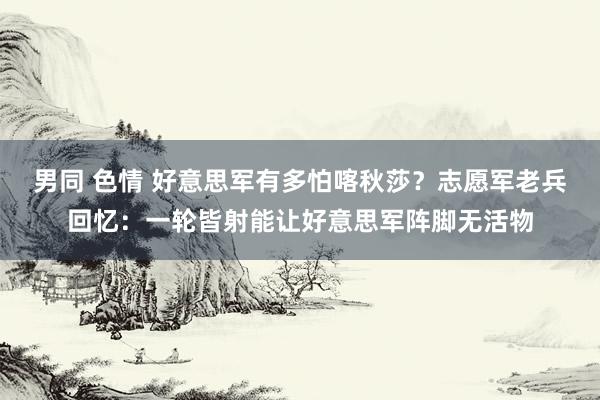 男同 色情 好意思军有多怕喀秋莎？志愿军老兵回忆：一轮皆射能让好意思军阵脚无活物