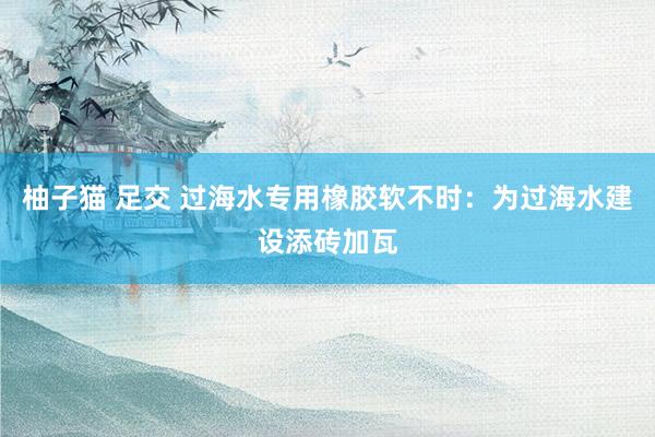 柚子猫 足交 过海水专用橡胶软不时：为过海水建设添砖加瓦