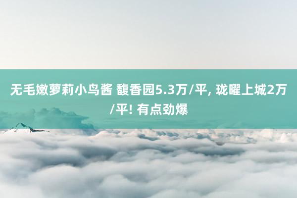 无毛嫩萝莉小鸟酱 馥香园5.3万/平, 珑曜上城2万/平! 有点劲爆