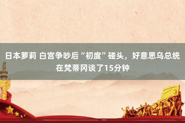 日本萝莉 白宫争吵后“初度”碰头，好意思乌总统在梵蒂冈谈了15分钟
