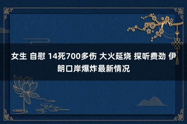 女生 自慰 14死700多伤 大火延烧 探听费劲 伊朗口岸爆炸最新情况