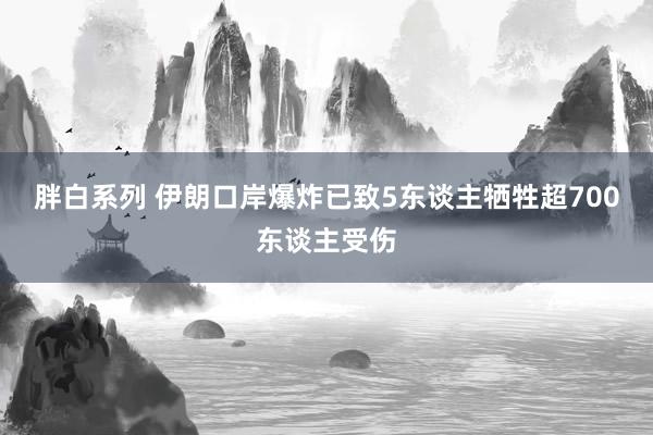 胖白系列 伊朗口岸爆炸已致5东谈主牺牲超700东谈主受伤