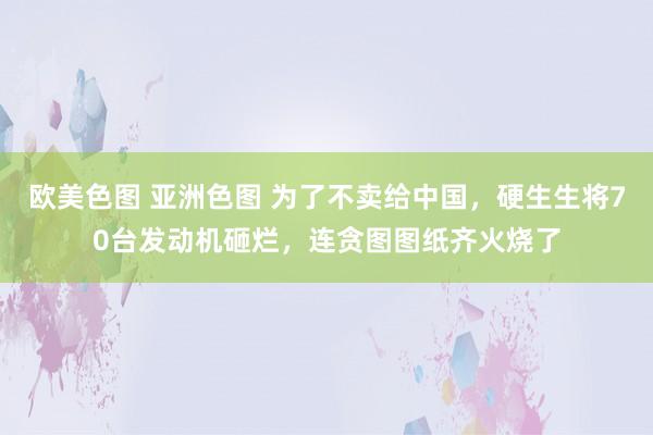 欧美色图 亚洲色图 为了不卖给中国，硬生生将70台发动机砸烂，连贪图图纸齐火烧了
