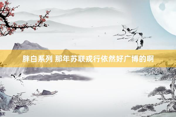 胖白系列 那年苏联戎行依然好广博的啊